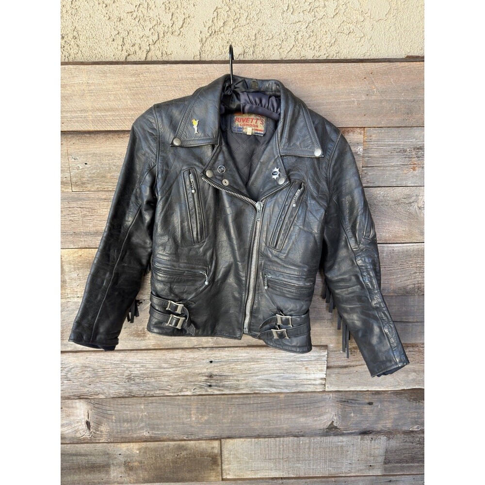 Vintage Rivett’s London Fringed Leather Motorcycle Jacket | 59 Club & BSA Pins